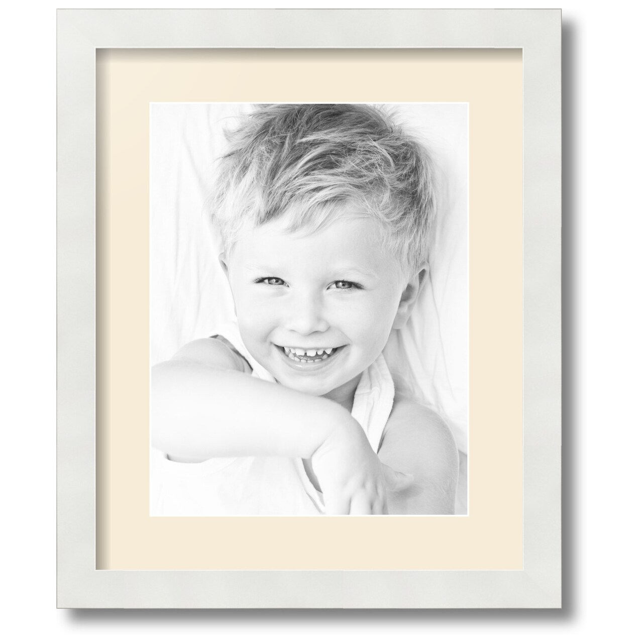ArtToFrames Collage Photo Picture Frame with 1 - 10x13 inch Openings, Framed in White with Over 62 Mat Color Options and Regular Glass (CSM-3966-641)